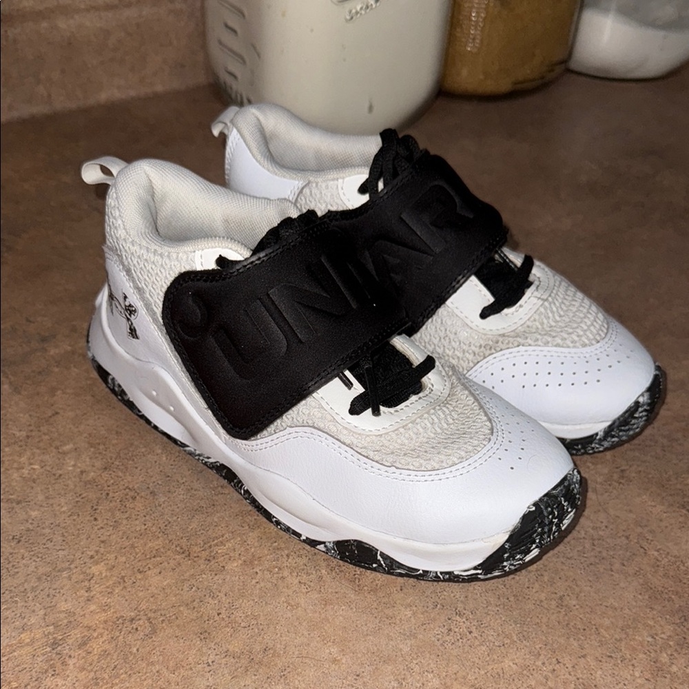 Kids White and Black Under Armour Sneakers